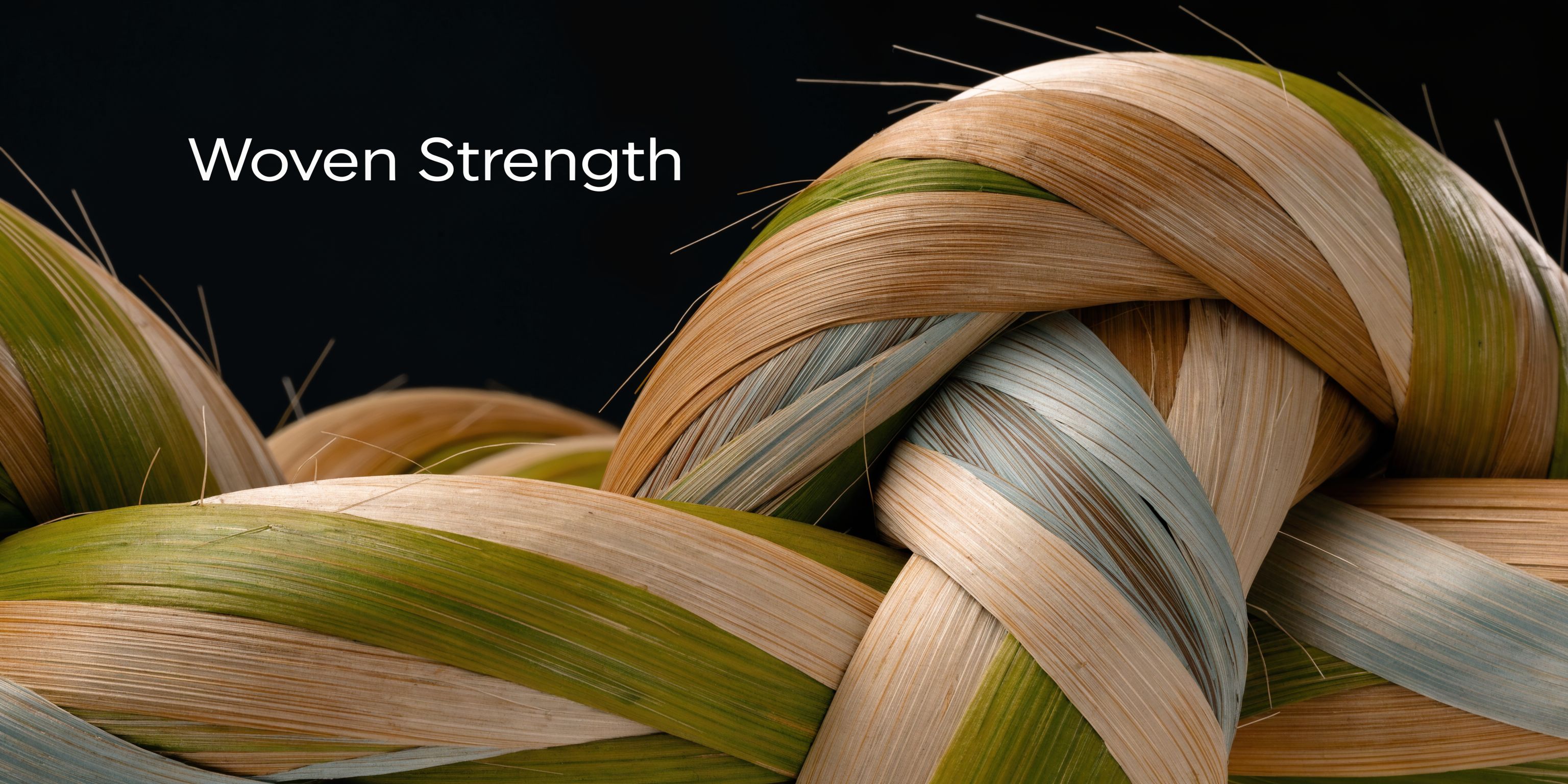 A close-up of thick, durable bamboo fibers tightly woven together, representing sustainable and resilient eco-friendly flooring material.