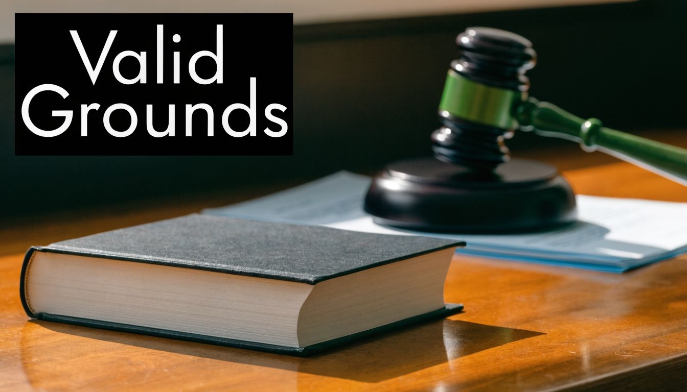 A wooden gavel rests on legal documents next to a closed law book on a table.