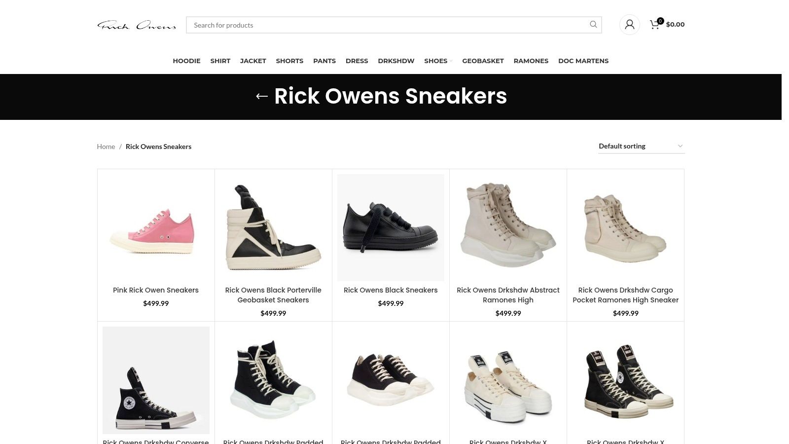 Rick Owens Geobasket High‑Top