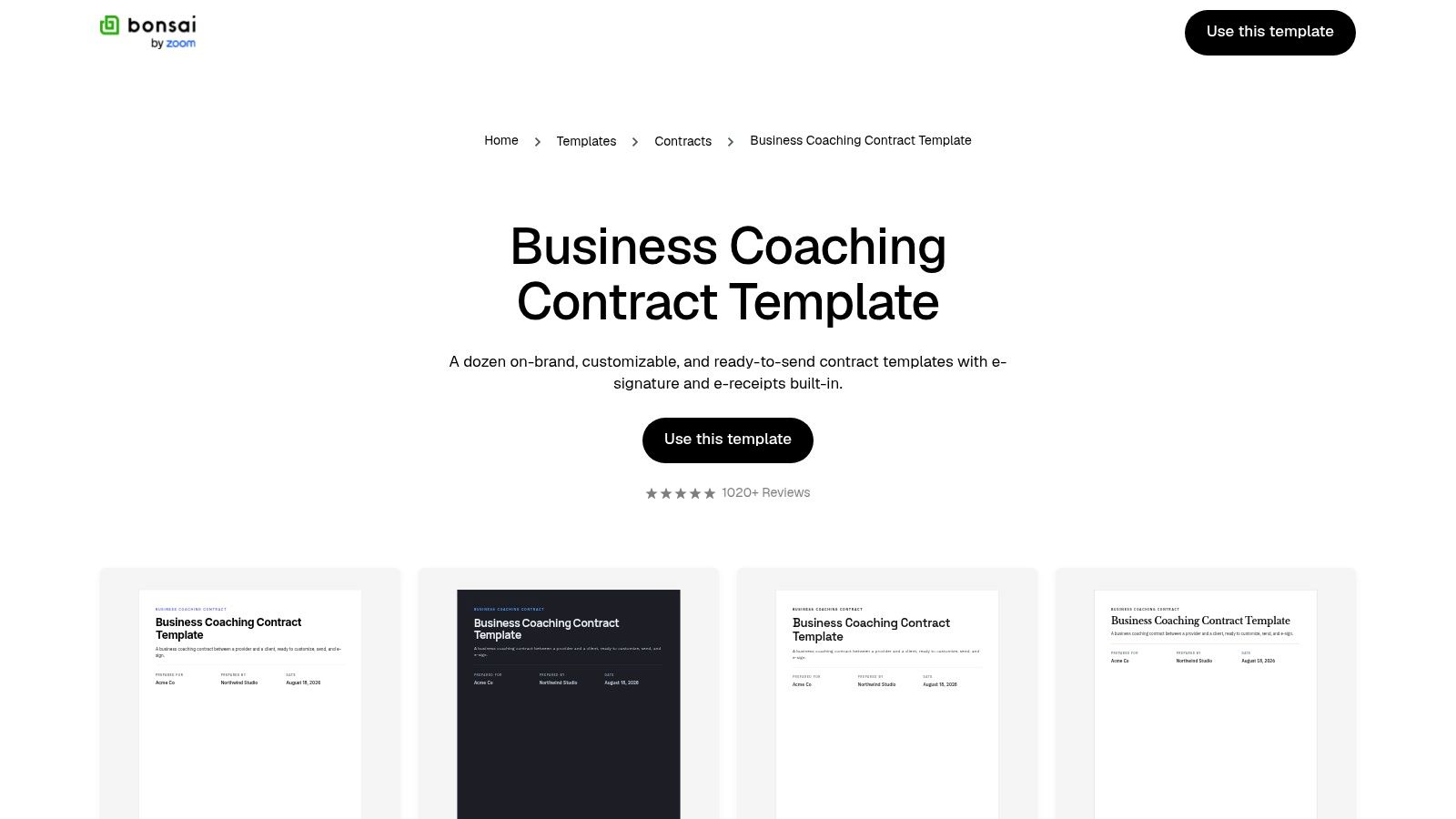 Bonsai (freelancer/coach-focused contracts)