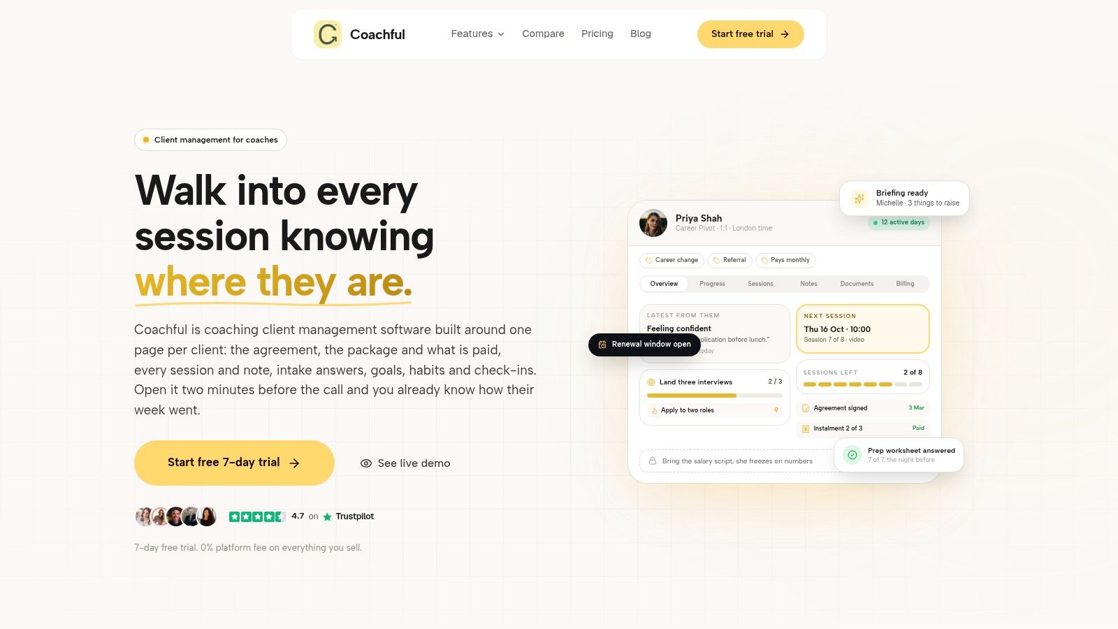 Coaching: coaching client management software to streamline your practice