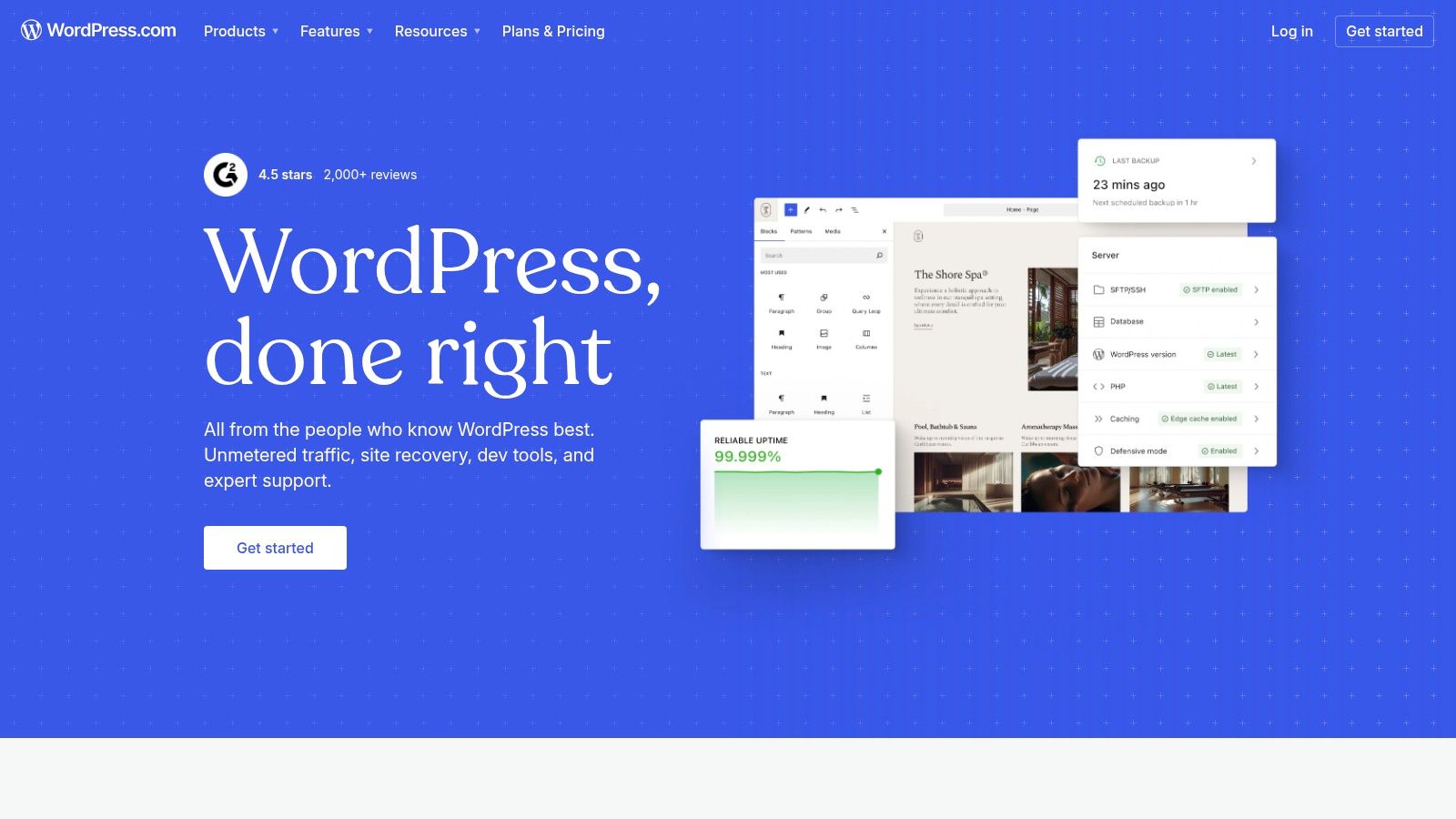 The block editor interface in WordPress.com, showing a user creating a blog post.