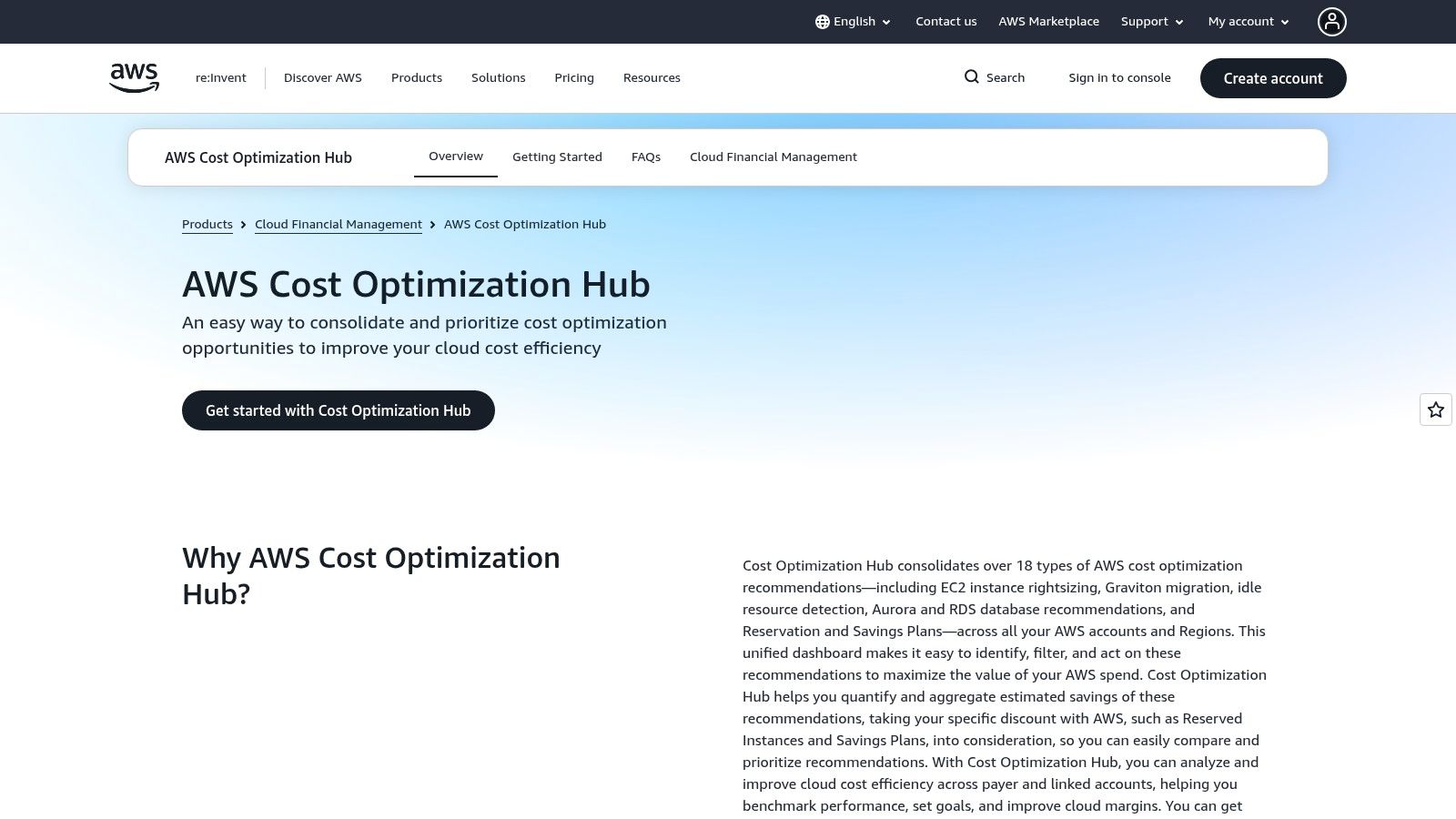 AWS Cost Optimization Hub