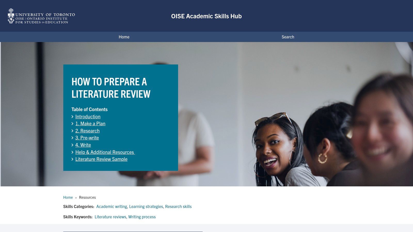 University of Toronto OISE Academic Skills Hub annotated student sample