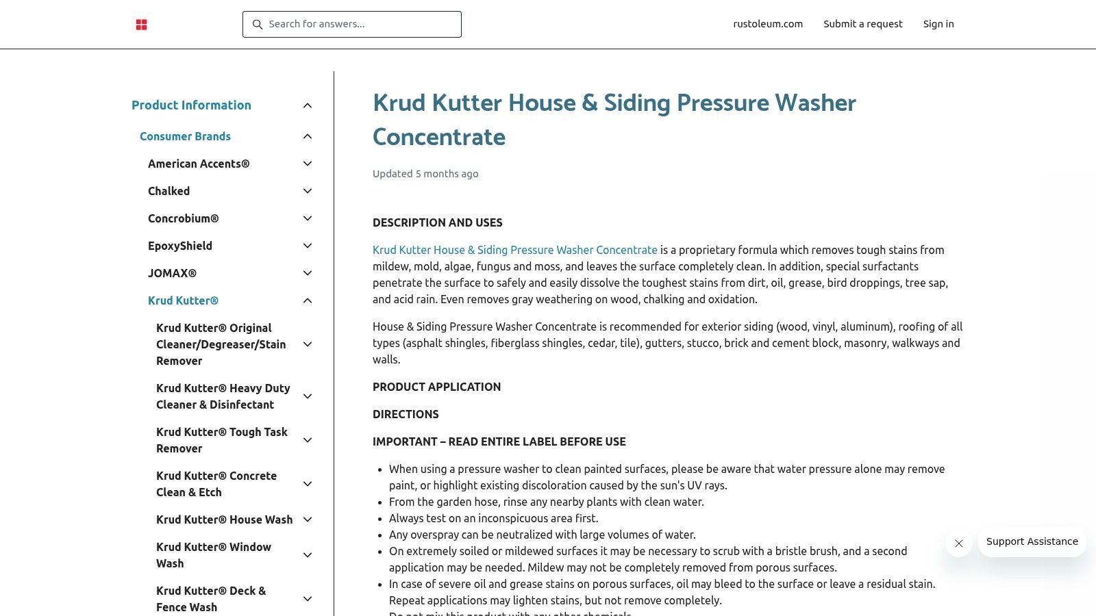 Krud Kutter House & Siding Pressure Washer Concentrate (Rust-Oleum)