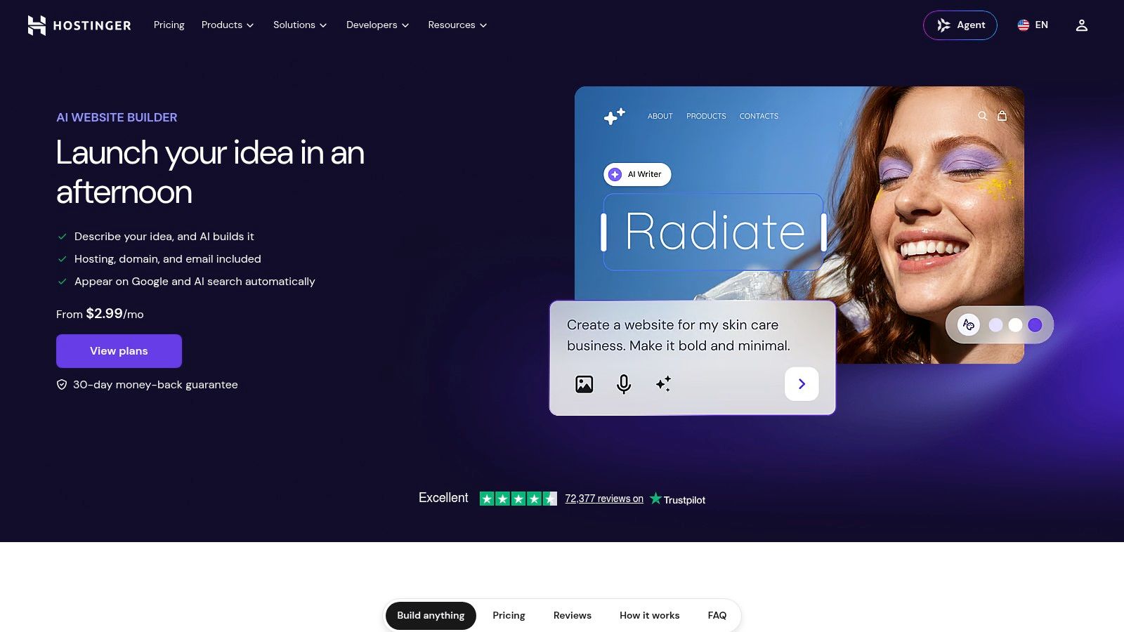 Hostinger Website Builder (AI Builder; formerly Zyro)