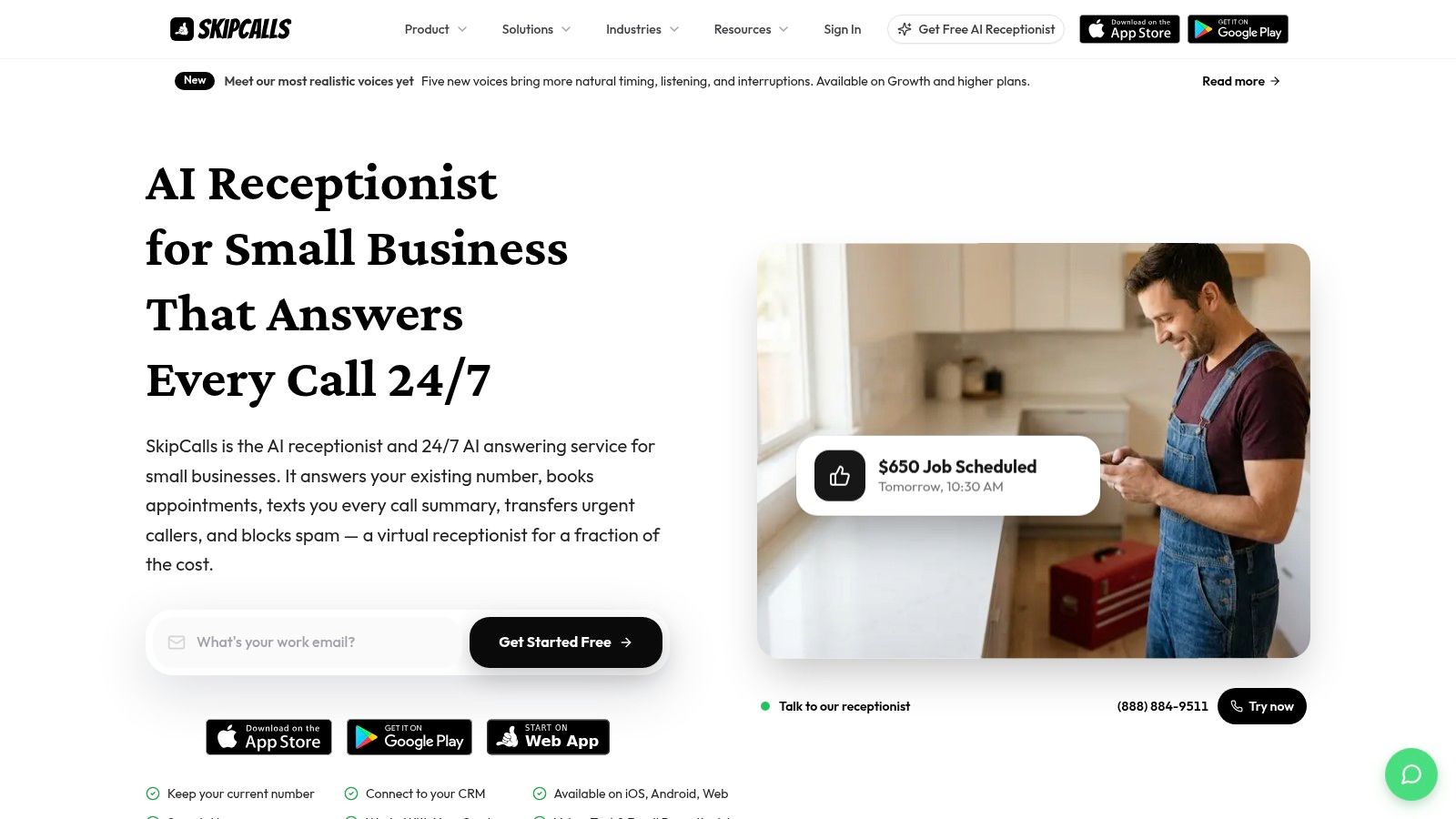 Screenshot from https://skipcalls.com