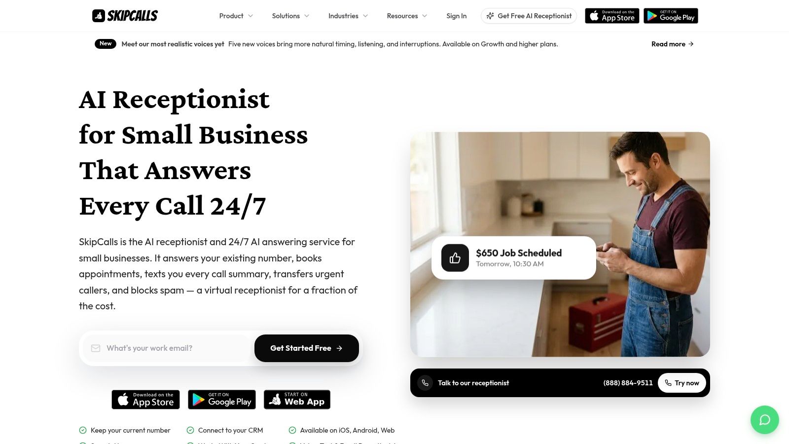 Screenshot from https://skipcalls.com