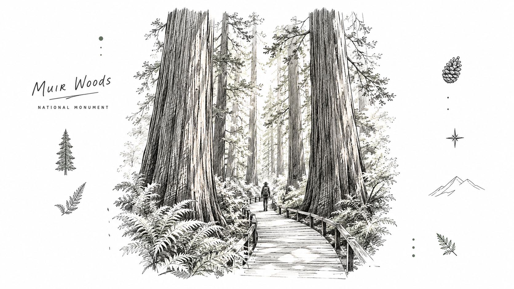 A redwood forest trail atmosphere for a Sonoma County day trip