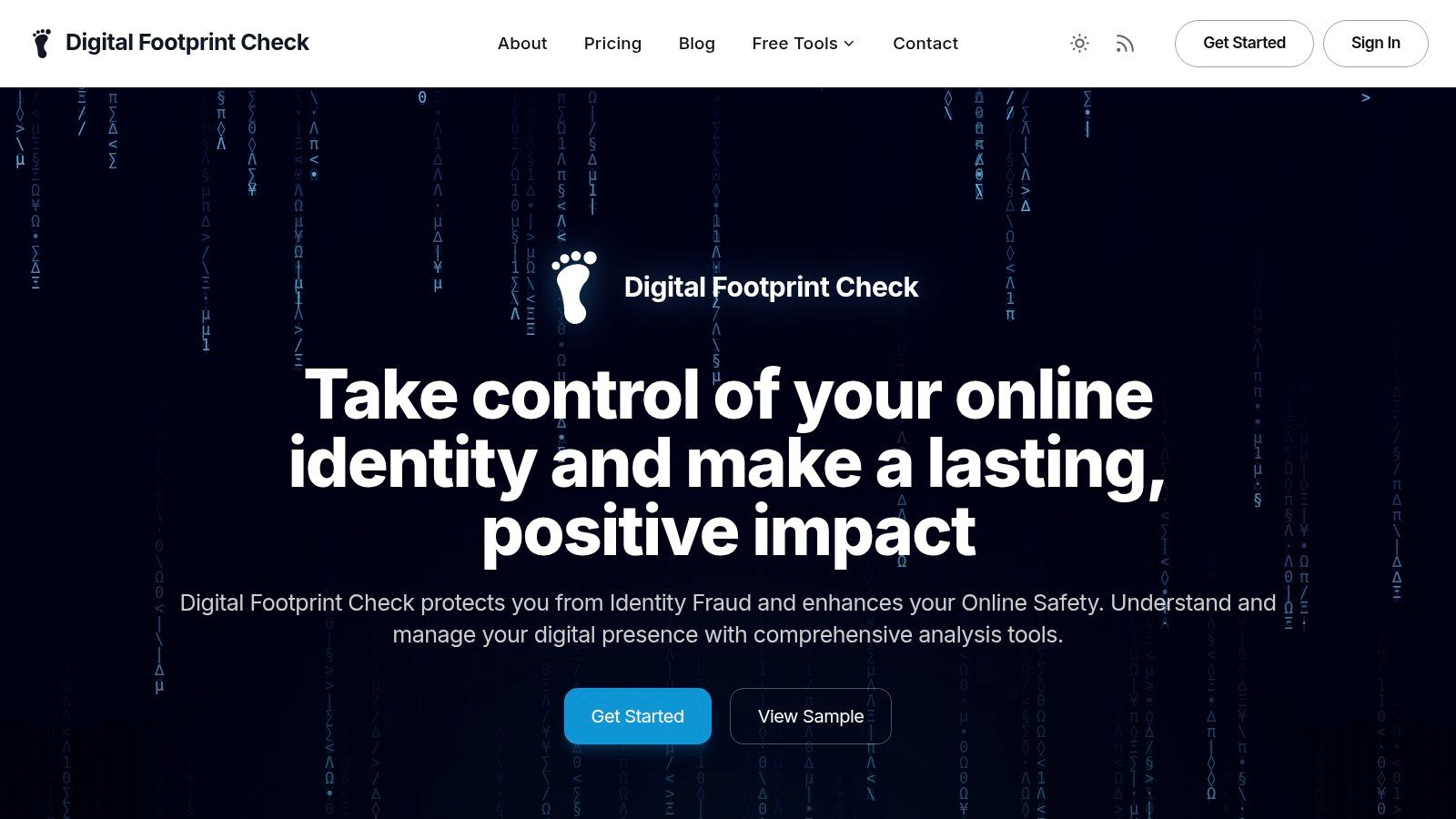 Screenshot from https://www.digitalfootprintcheck.com