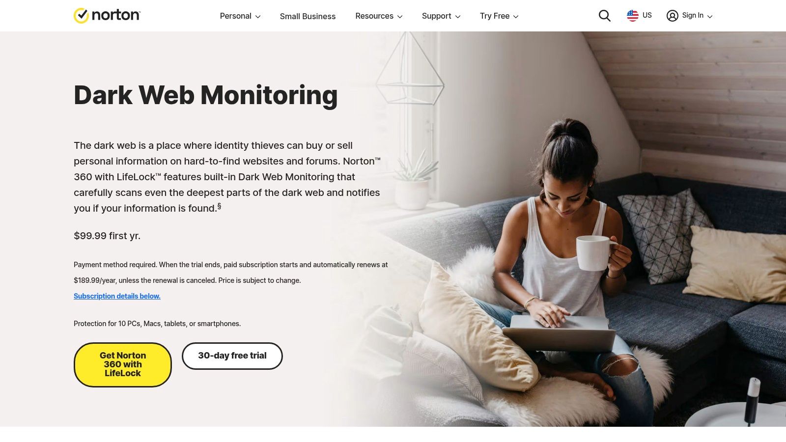 Norton 360 with LifeLock (Dark Web Monitoring)