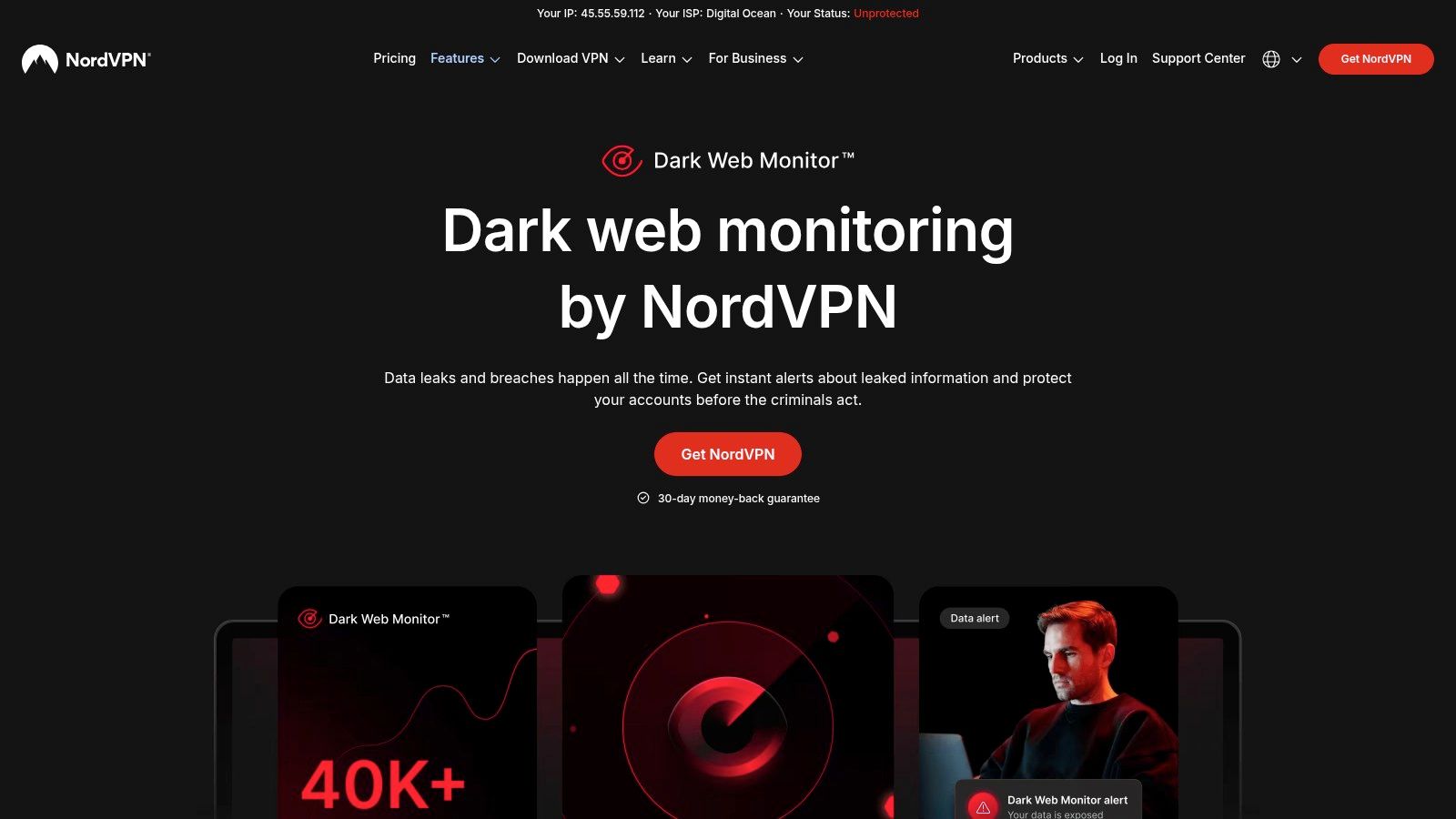 NordVPN Dark Web Monitor