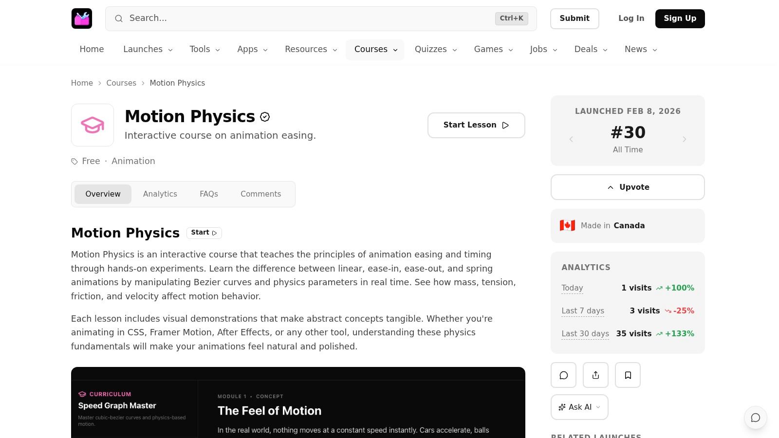 Courses - Motion Course