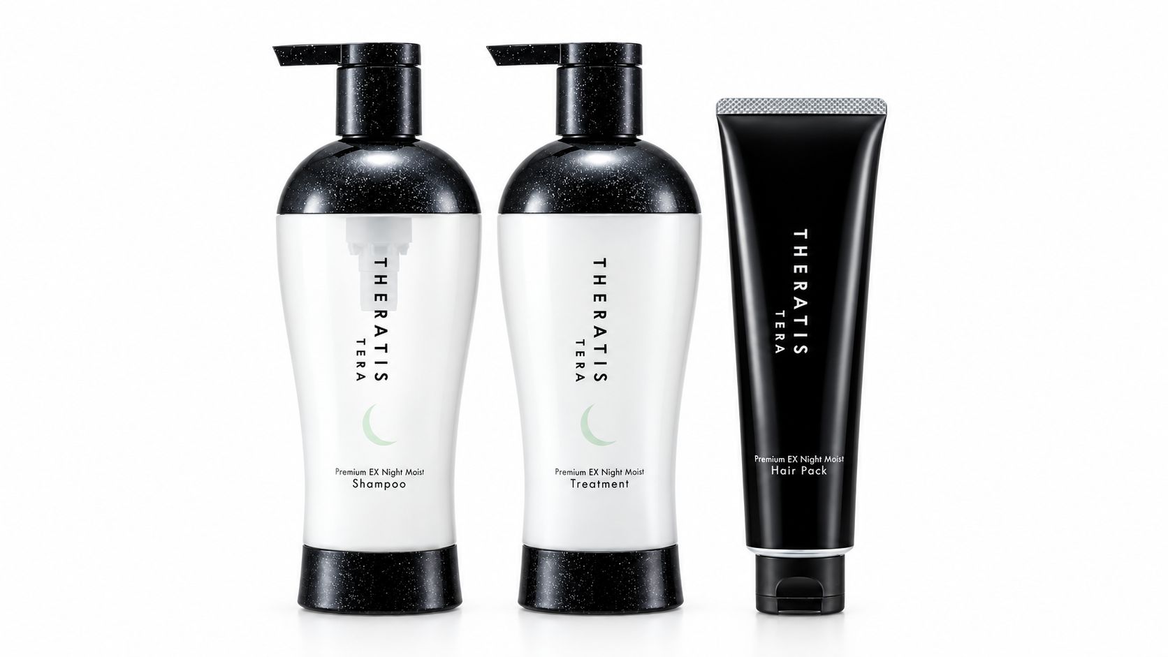 Theratis Tera Premium EX Night Moist Shampoo, Treatment & Hair Mask Set 435ml x2 + 130g