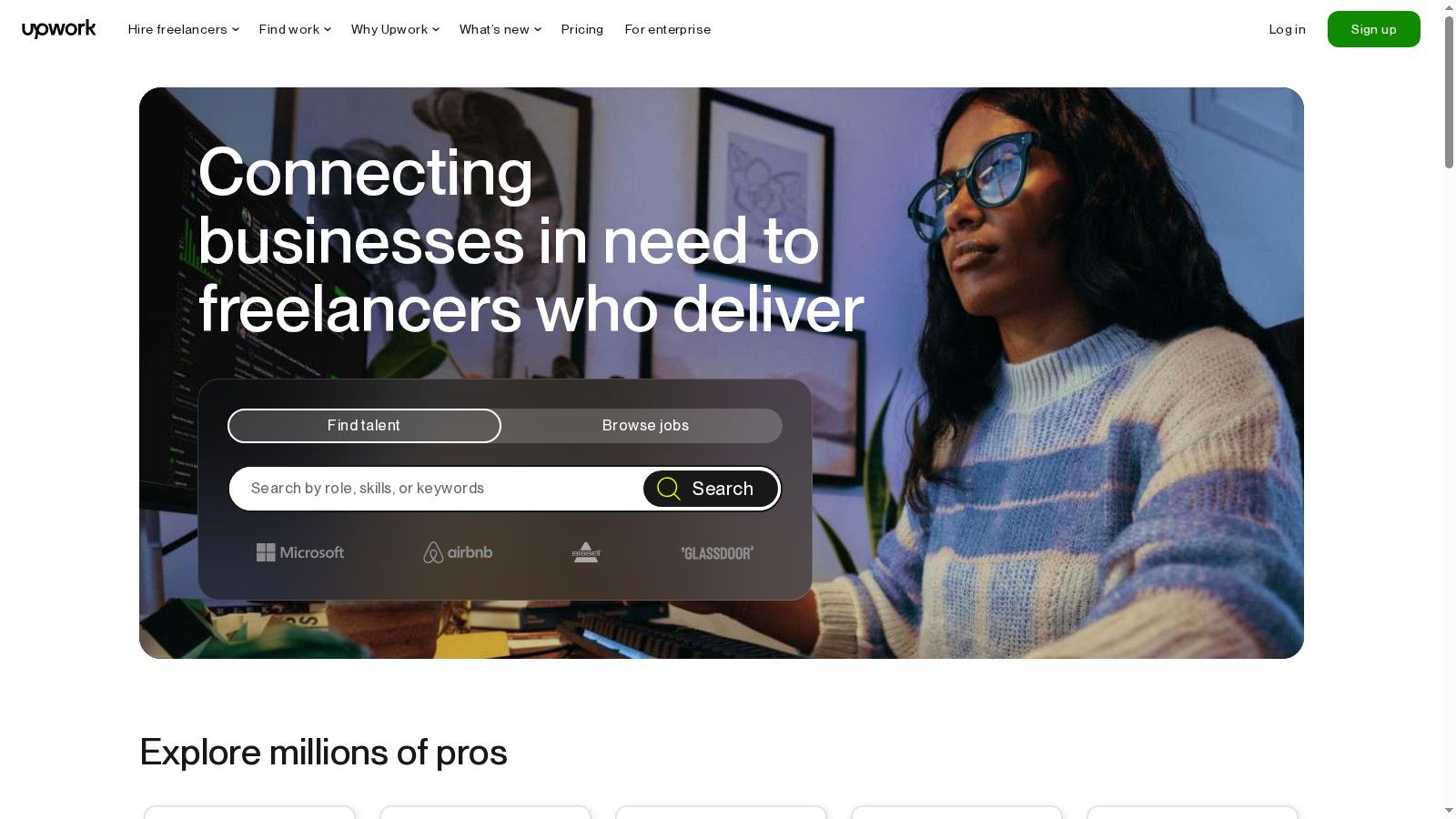 A screenshot of the Upwork platform showing freelance profiles for Web3 marketing specialists, including their hourly rates and job success scores.