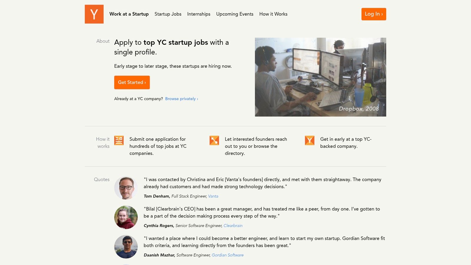 Work at a Startup (Y Combinator)