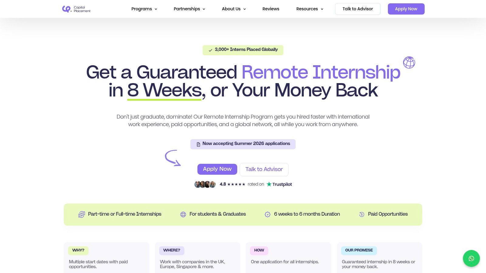 Capital Placement – Remote Internship Program