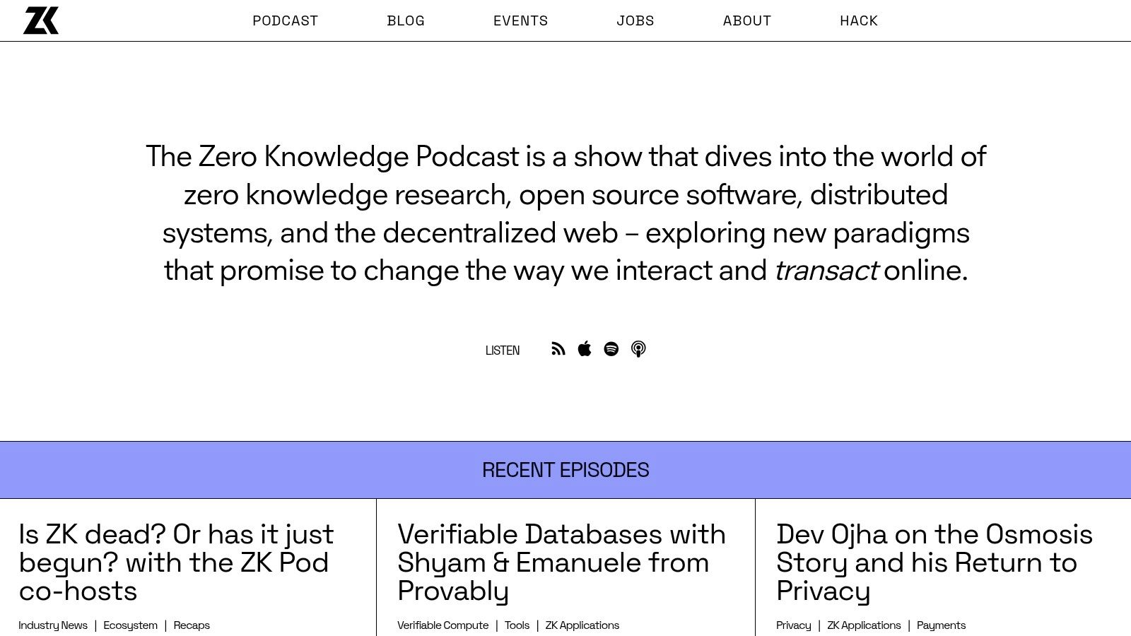 Zero Knowledge Podcast (ZK Podcast)