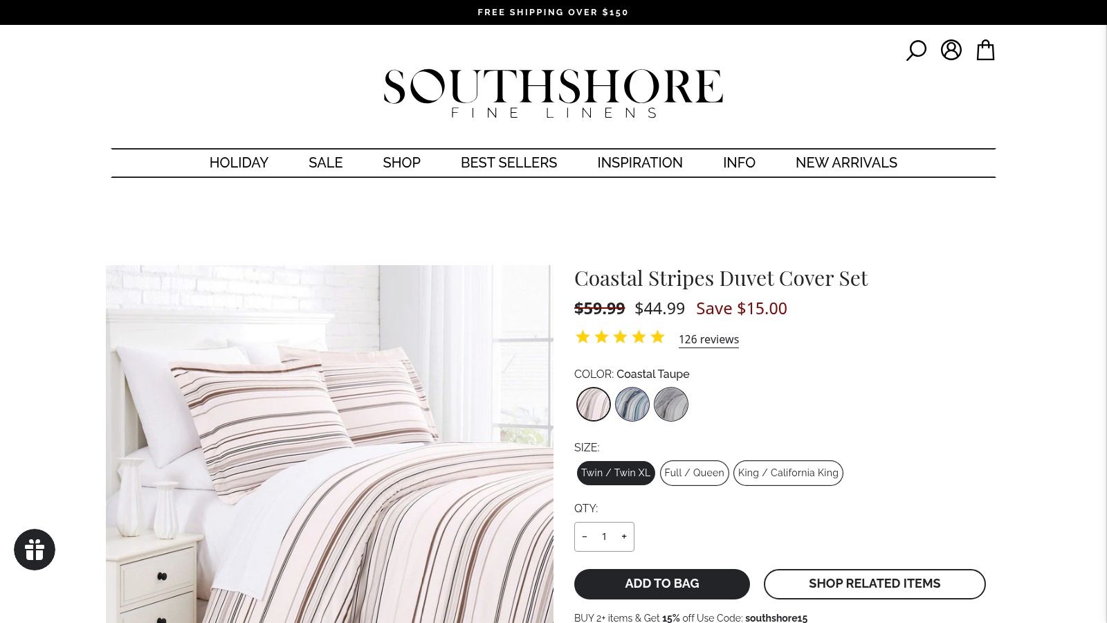 Coastal Stripes Duvet Cover Set