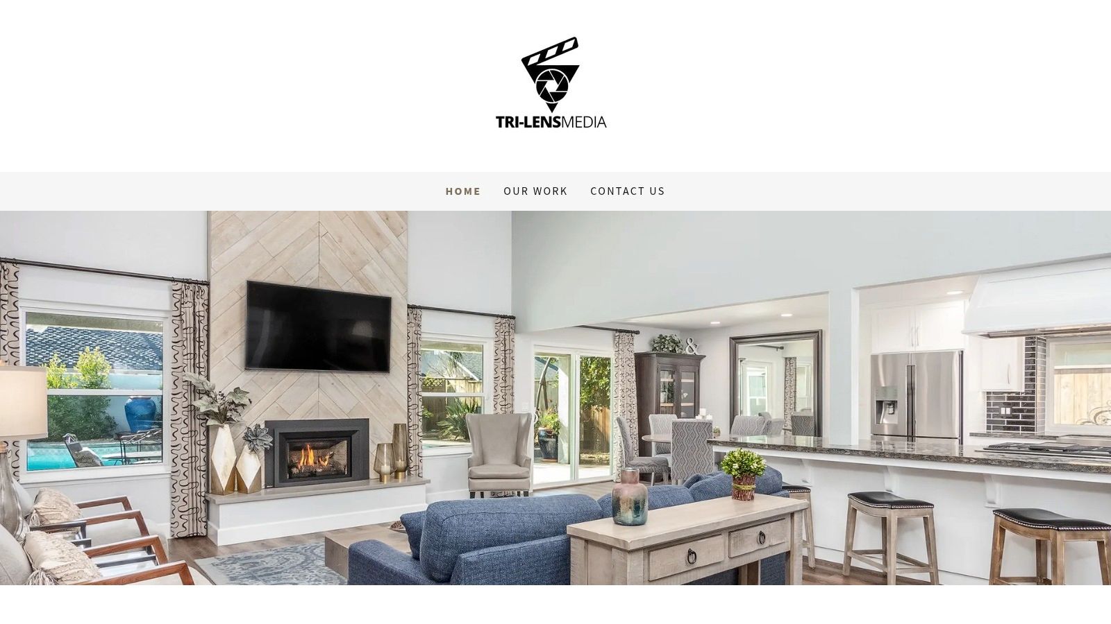 TriLens Media's real estate photography portfolio showing a bright and airy interior shot