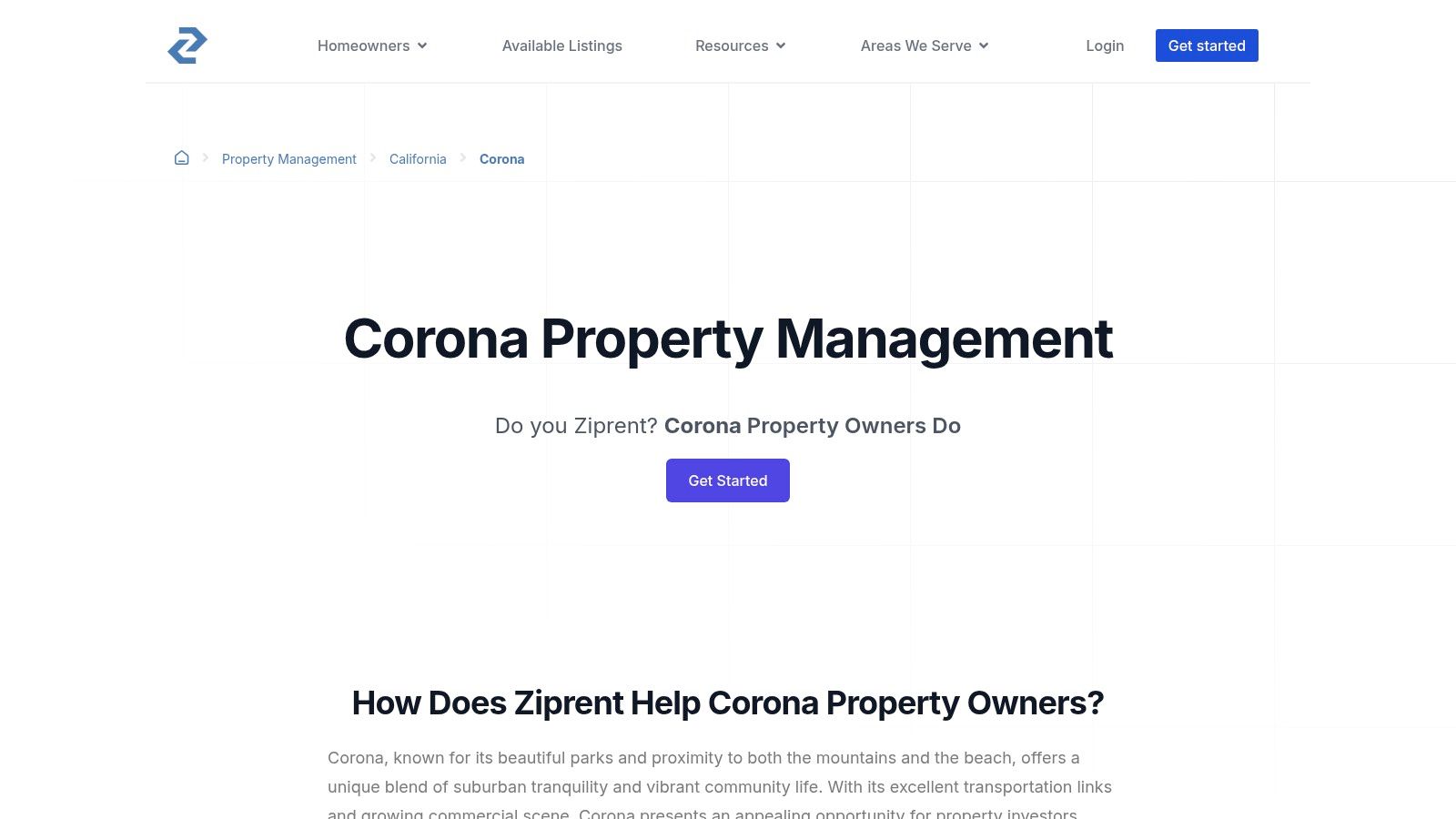 Ziprent — Corona Property Management