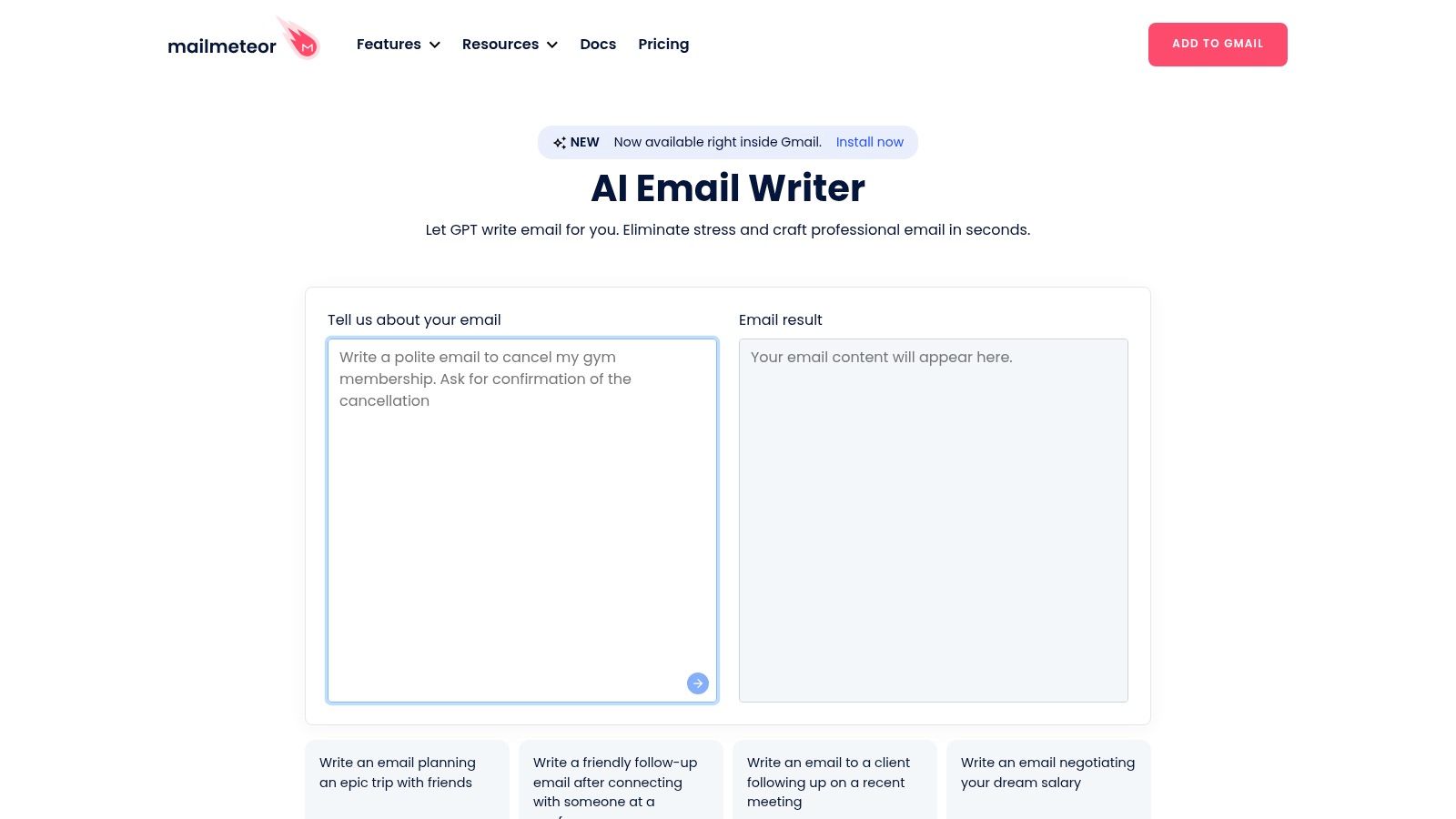 Mailmeteor AI Email Writer