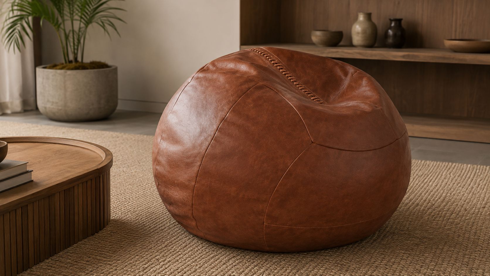 Follis - Pouf a Forma di Pallone da Calcio in Pelle Vera | Edizione limitata