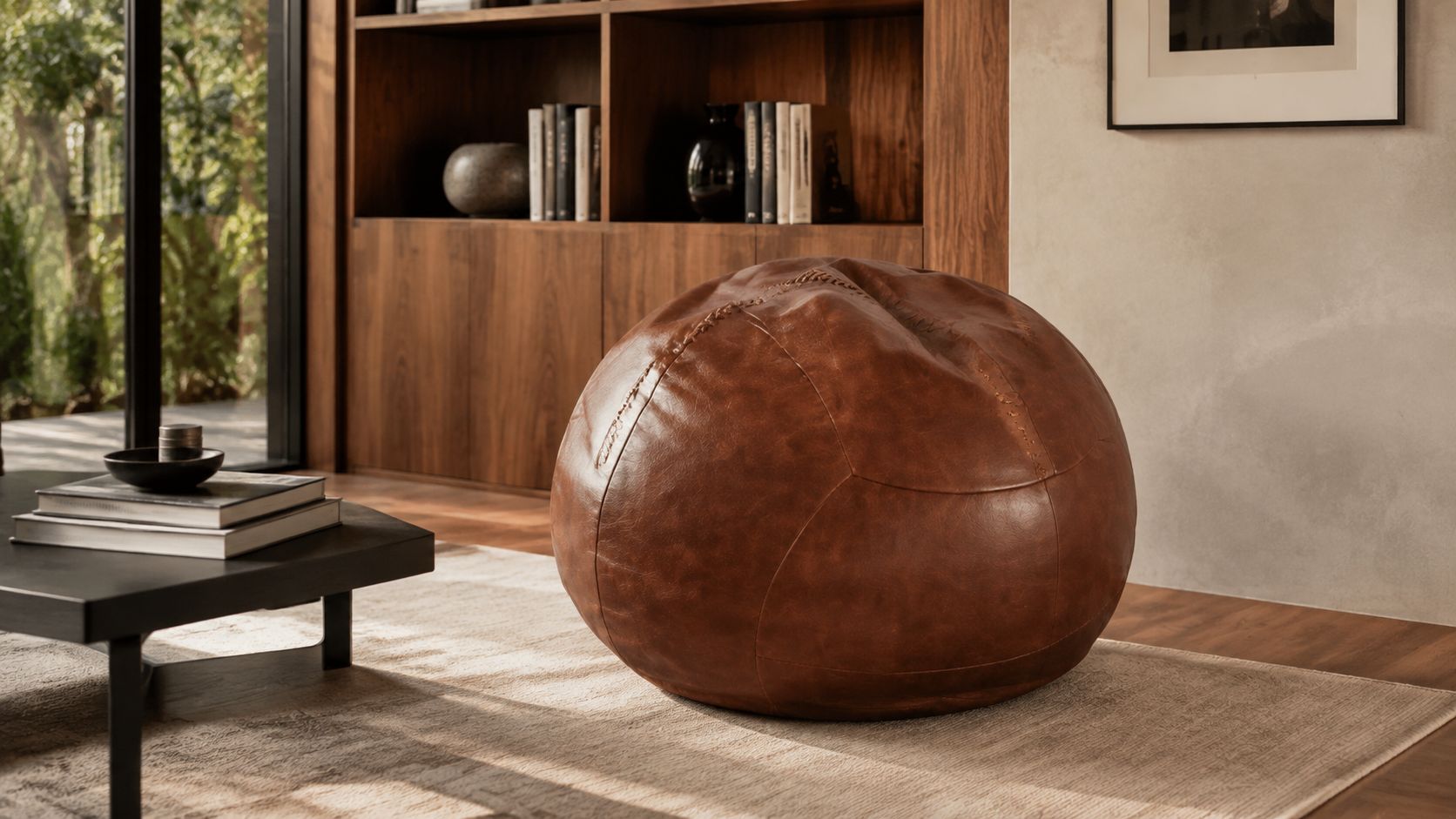 Follis - Pouf a Forma di Pallone da Calcio in Pelle Vera | Edizione limitata