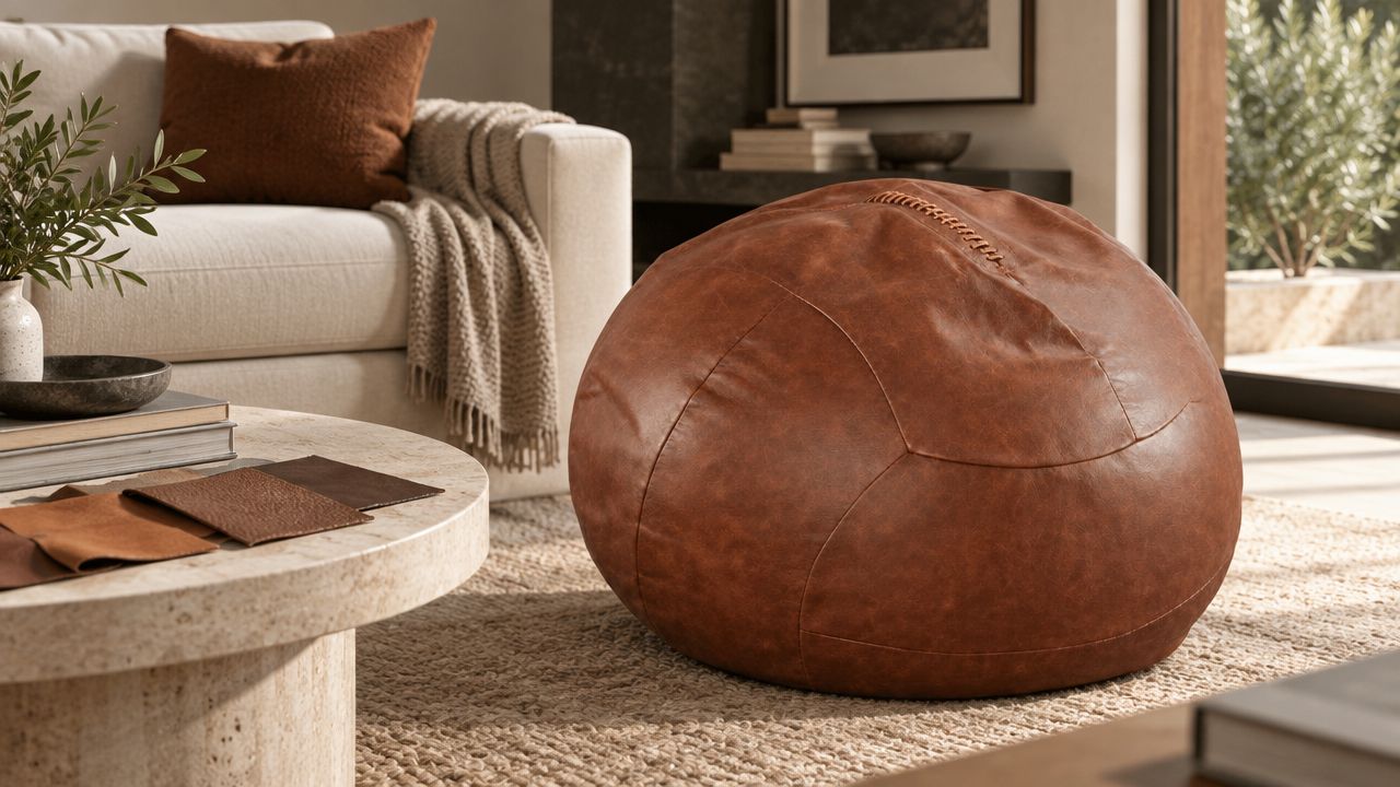 Follis - Pouf a Forma di Pallone da Calcio in Pelle Vera | Edizione limitata
