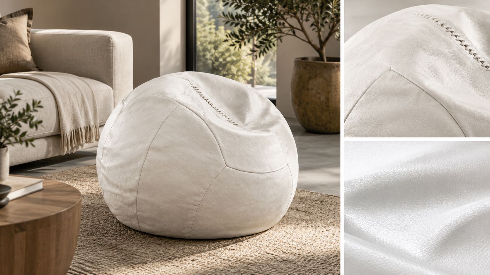Follis - Pouf a Forma di Pallone da Calcio in Pelle Vera | Edizione limitata