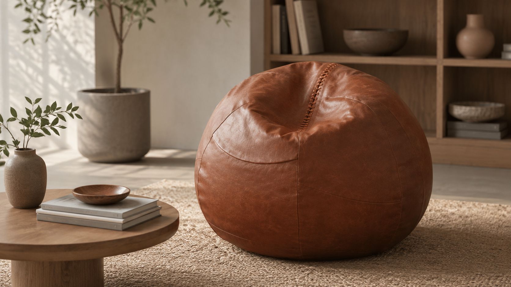 Follis - Pouf a Forma di Pallone da Calcio in Pelle Vera | Edizione limitata