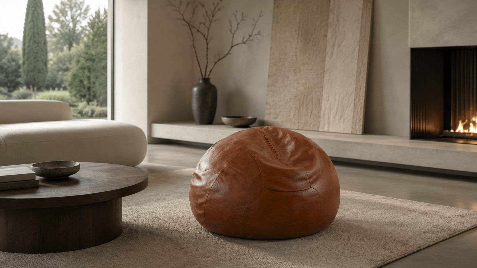 Follis - Pouf a Forma di Pallone da Calcio in Pelle Vera | Edizione limitata