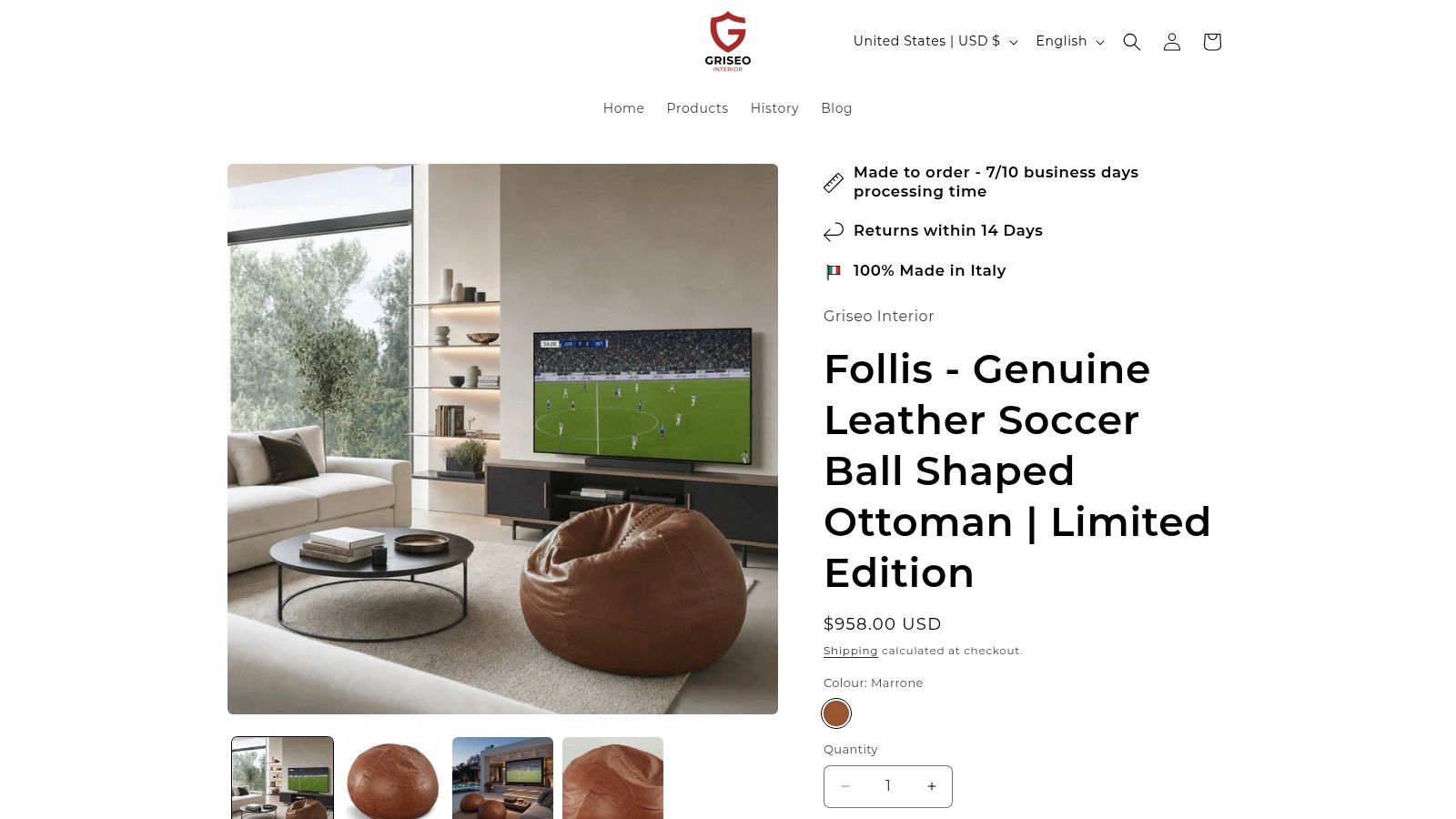 Screenshot from https://griseointerior.com/products/follis-pouf-a-forma-di-pallone-da-calcio-in-pelle-vera