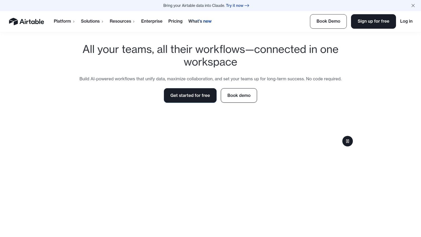 Airtable content planning workspace