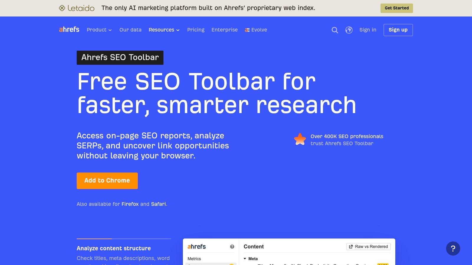 Ahrefs SEO Toolbar