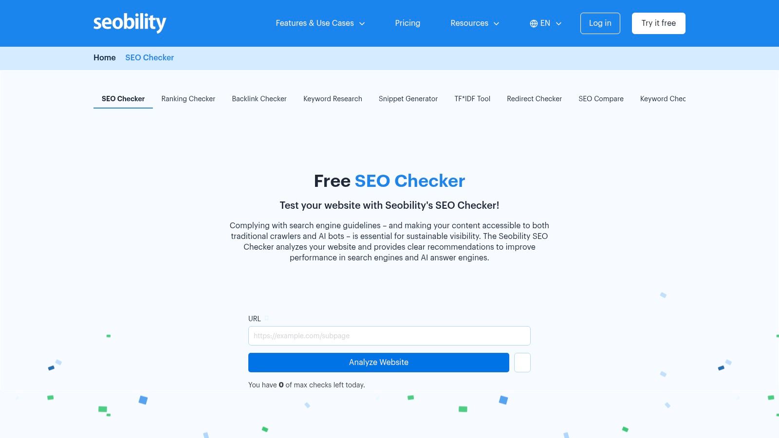 Seobility, SEO Checker and Website Audit