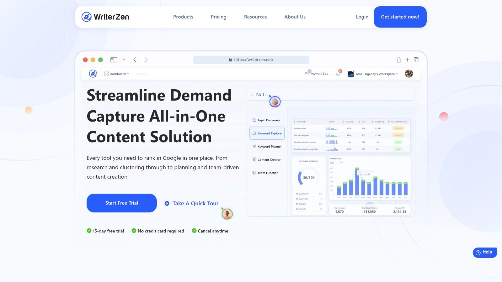 WriterZen Keyword Planner and Explorer