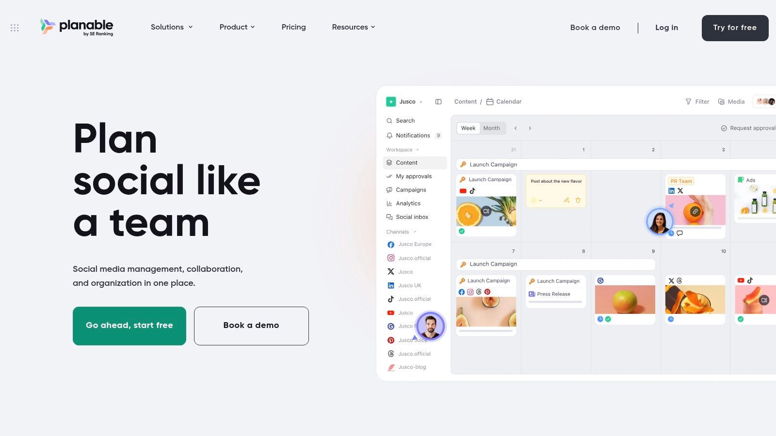 Planable social planning software