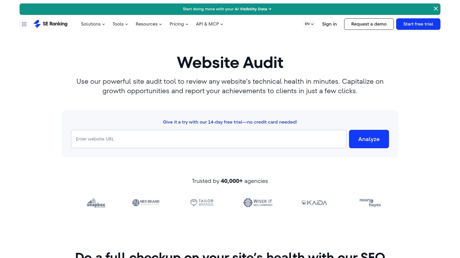 SE Ranking Website Audit