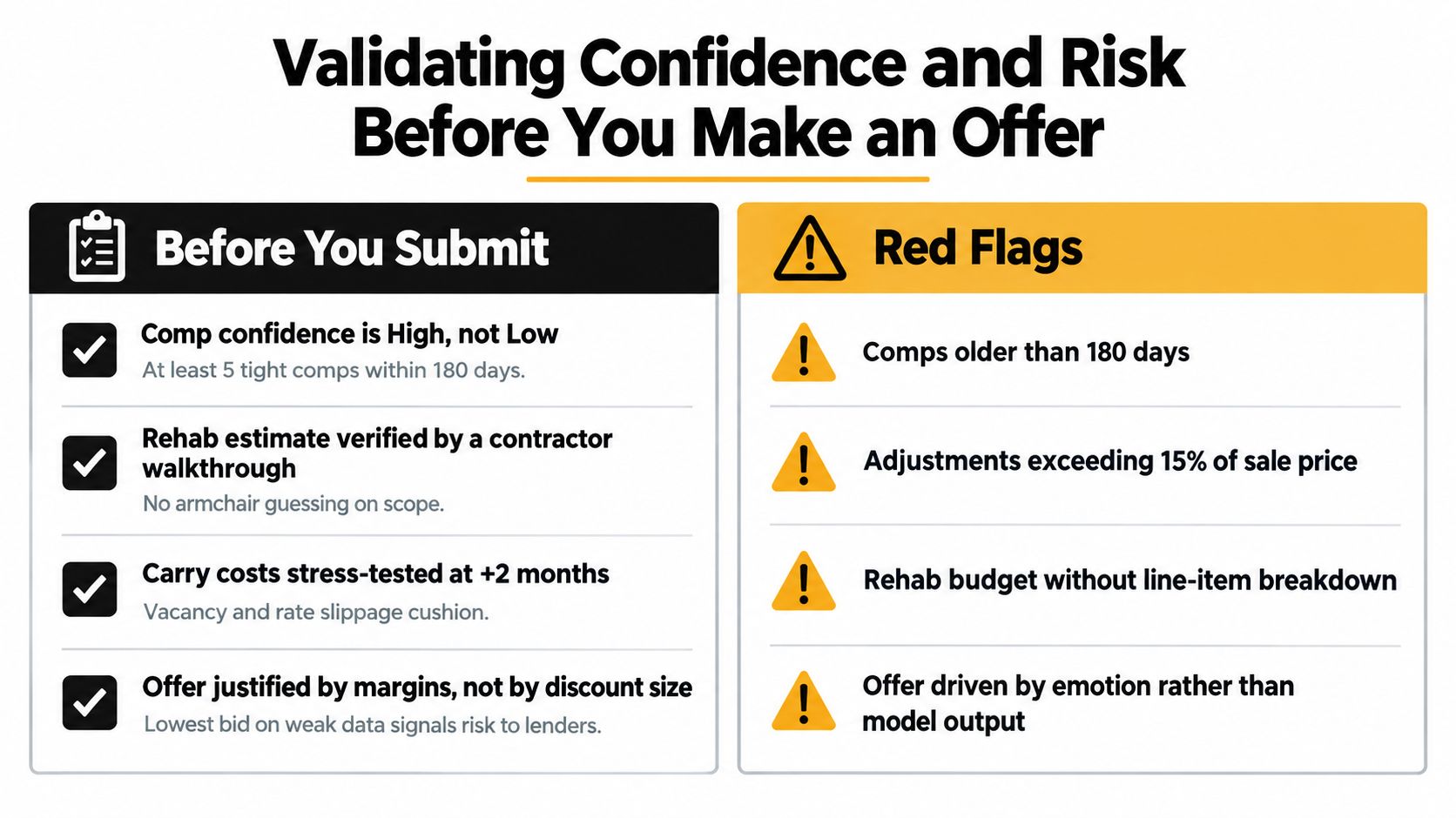 A checklist for real estate investors on verifying deal confidence and avoiding common transaction red flags.