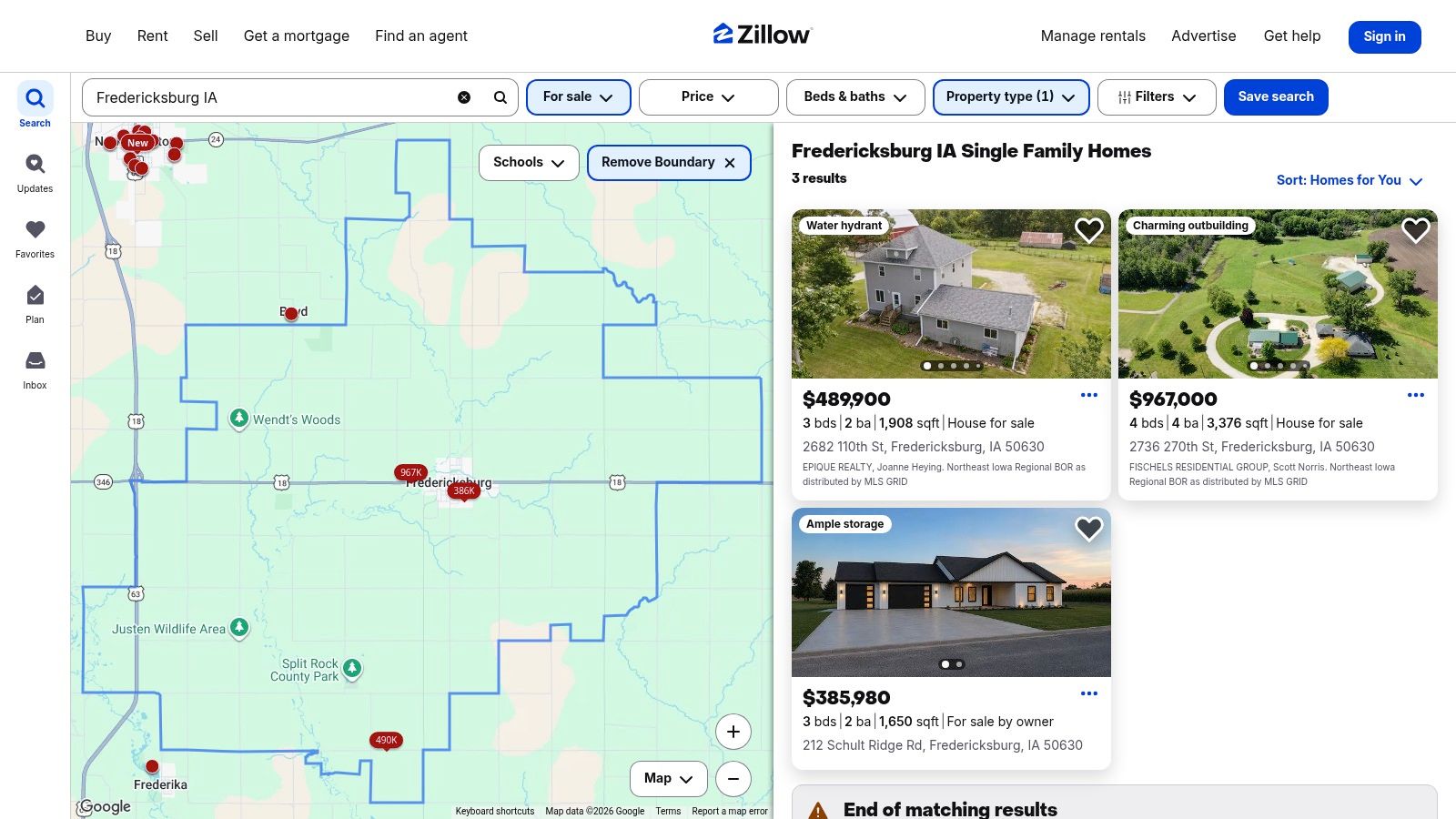 Zillow, Fredericksburg, IA houses for sale