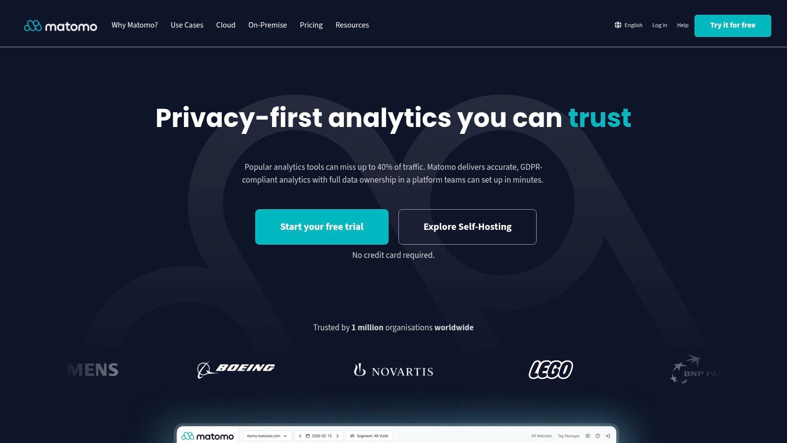 Matomo (Cloud and On-Premise)