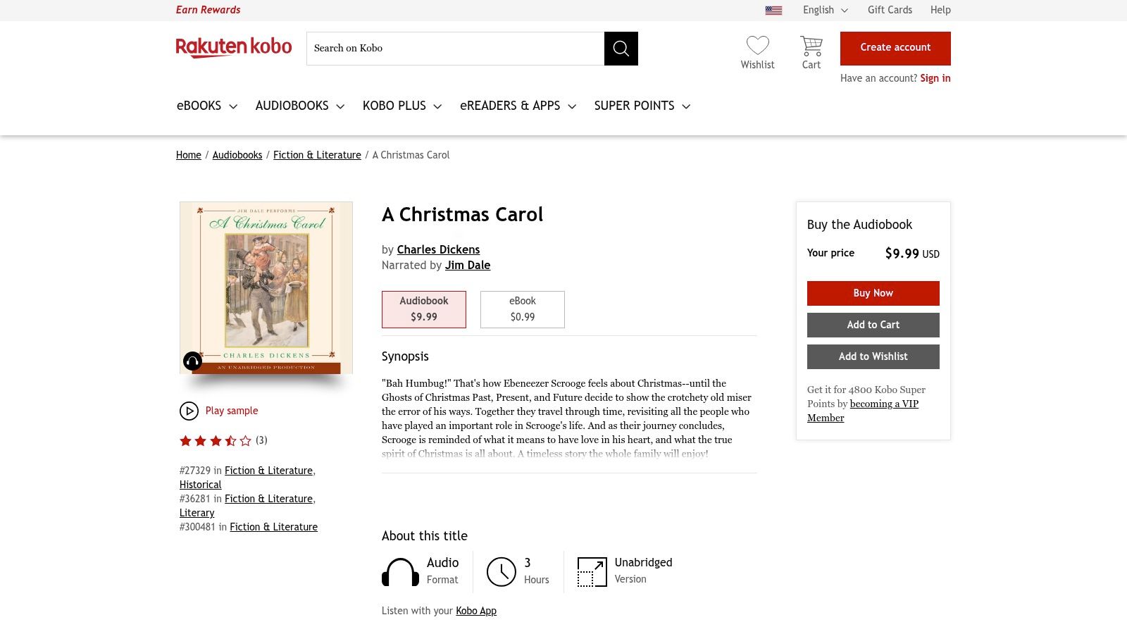A Christmas Carol (Jim Dale, Listening Library/PRH Audio)