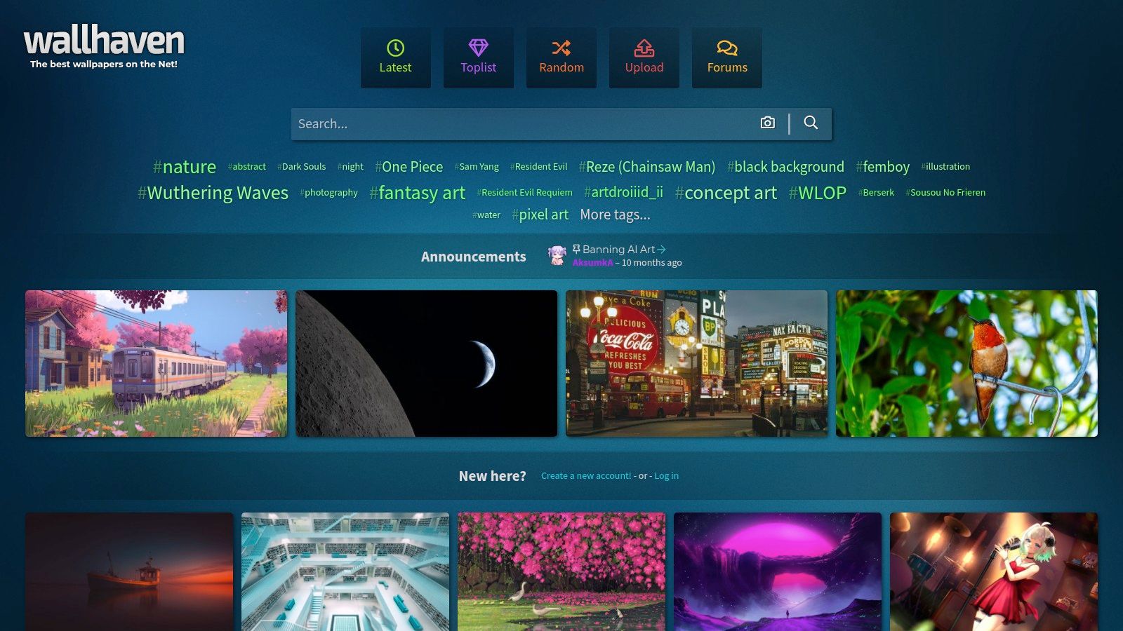 Wallhaven website interface