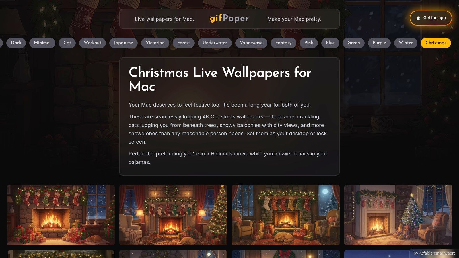 Christmas Live Wallpapers for Mac by gifPaper