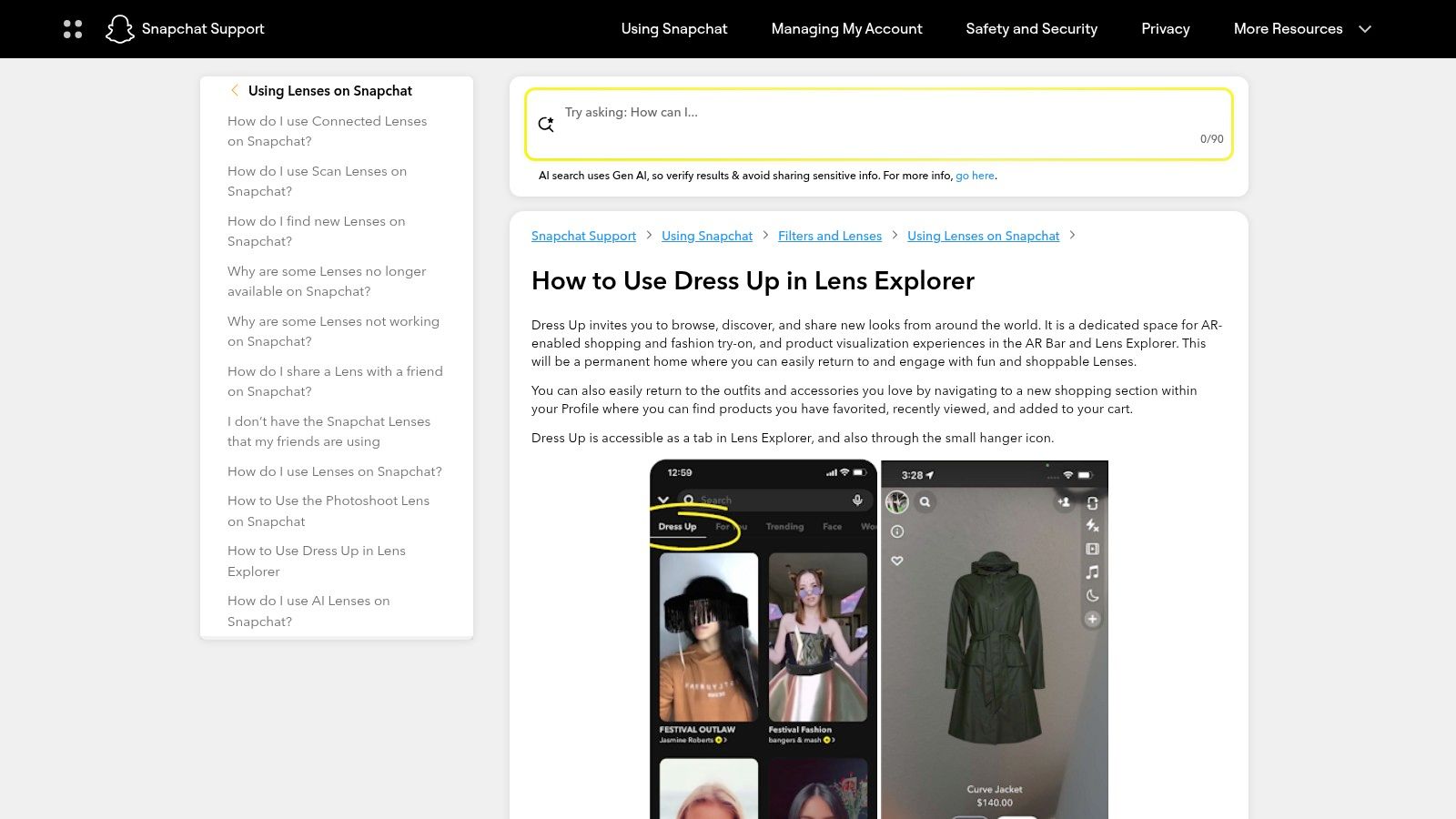 Snapchat “Dress Up”
