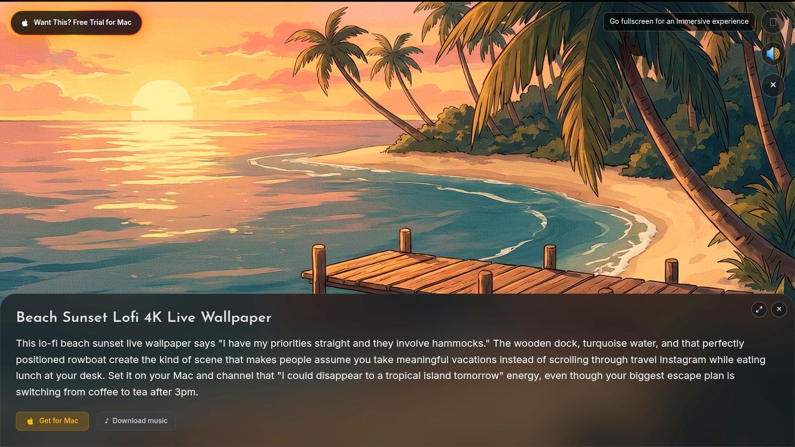 Beach Sunset Lofi | Aesthetic 4K Live Wallpaper