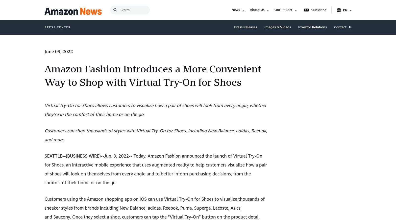Amazon Virtual Try-On