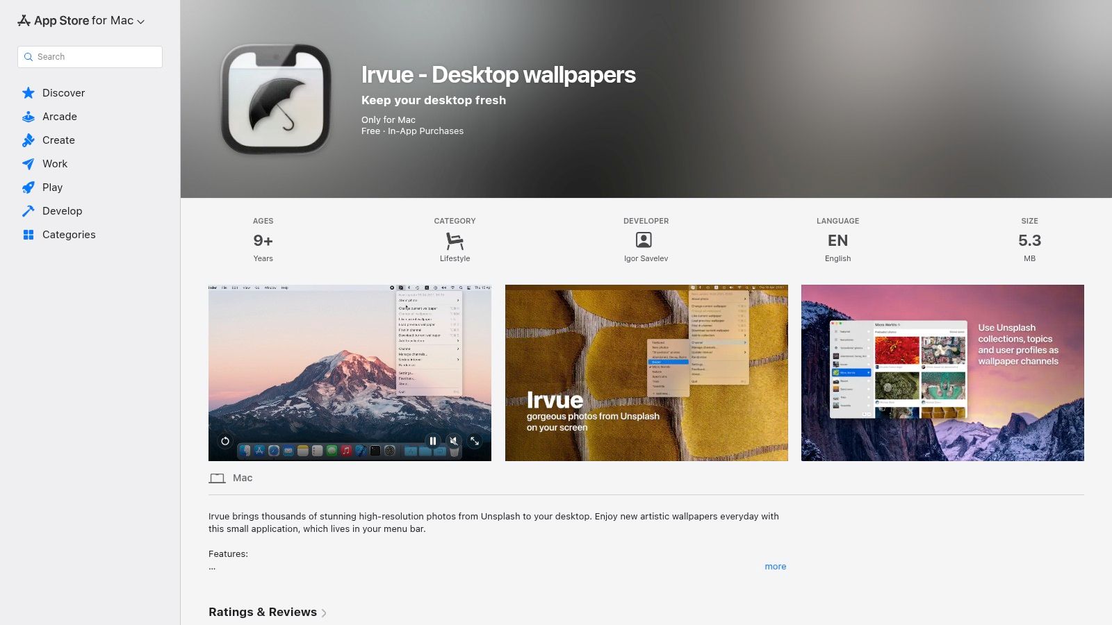 Irvue (Unsplash-powered)