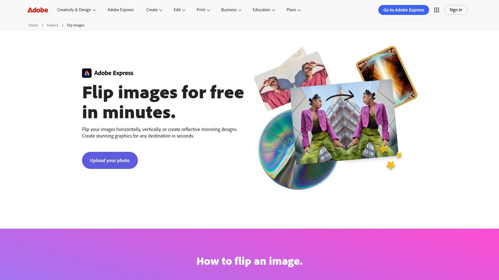 Adobe Express – Flip Images Online
